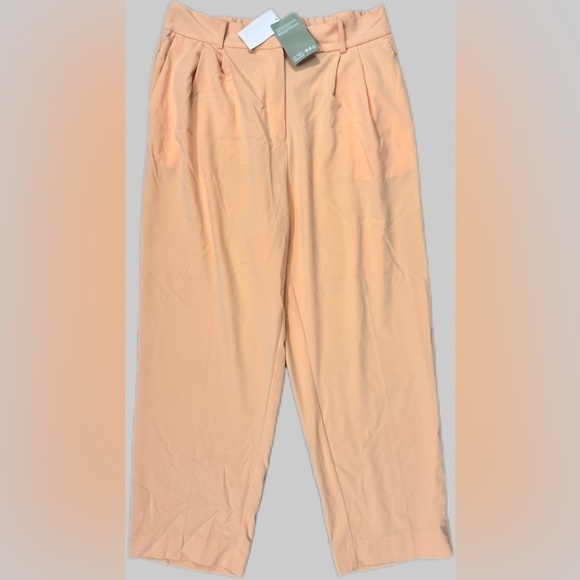 H&M Peach Orange High Waist Pleated Trousers - Picture 1 of 3